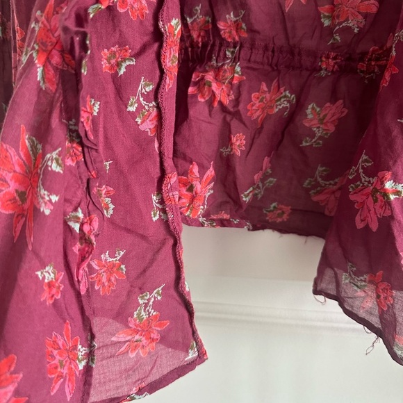 Free People Amanda Ruffle Floral Wrap Top- New With Flaw - Picture 7 of 11